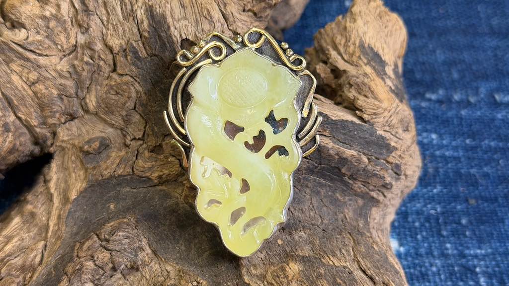 Vintage Sterling Silver & 18k / 14k Gold Pendant / Pin