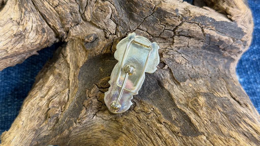 Vintage Sterling Silver & 14k Gold Pendant / Pin
