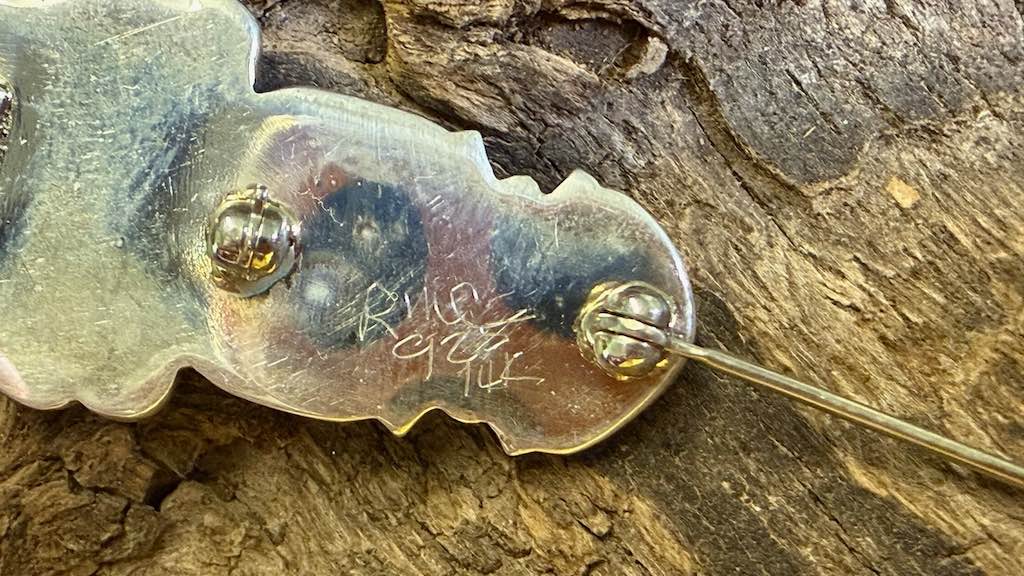 Vintage Sterling Silver & 14k Gold Pendant / Pin