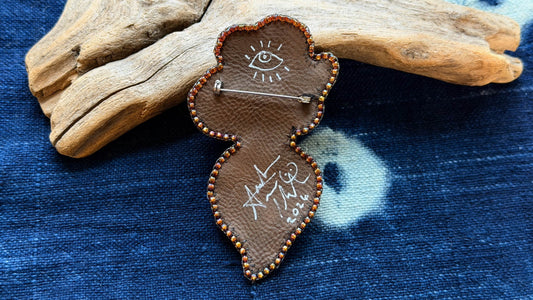 Radish Beaded Pin / Brooch by Andrew Thornton