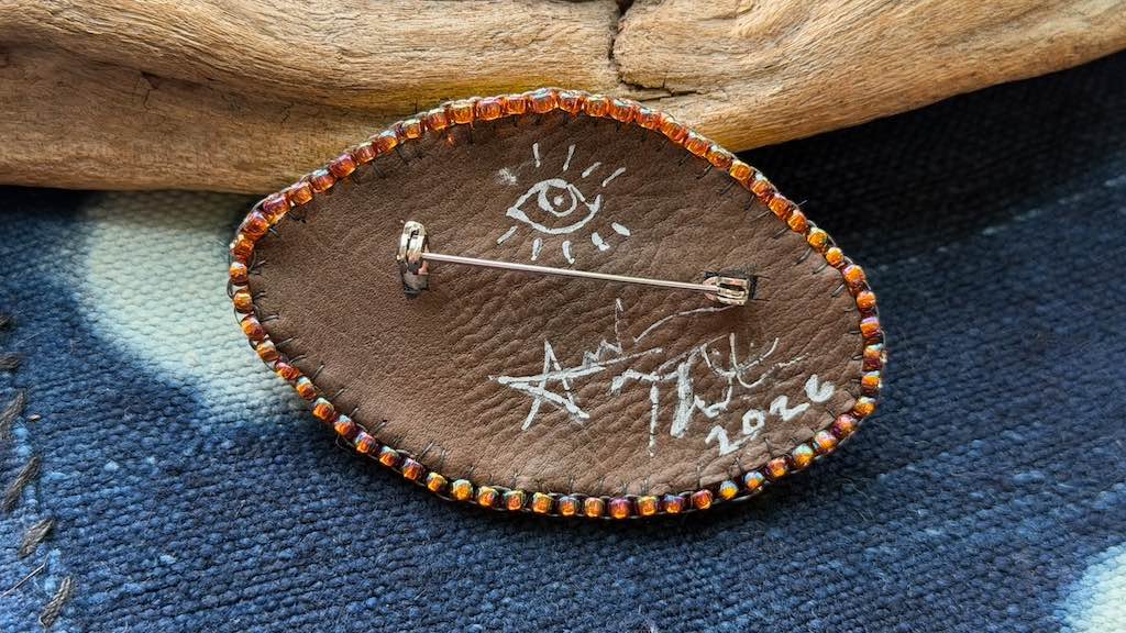 Lemon Beaded Pin / Brooch by Andrew Thornton