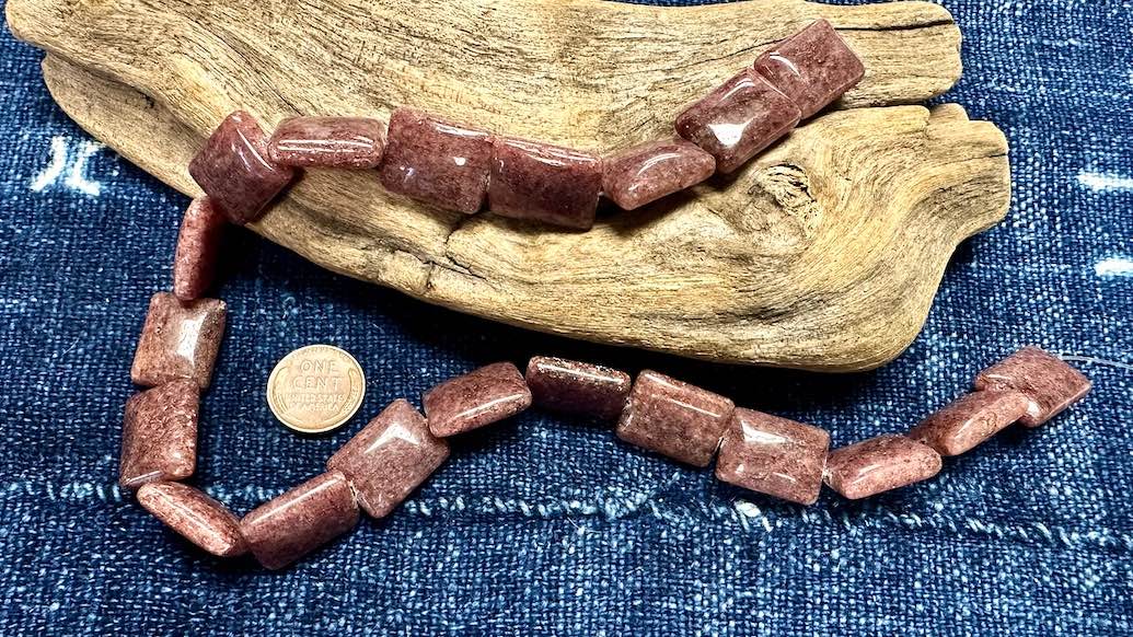 Muscovite Bead Strand - Smooth Rectangles - 20mm x 15mm - 16”