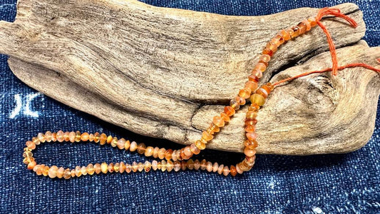 Carnelian Bead Strand - Smooth Rondelles - 5mm - 14”