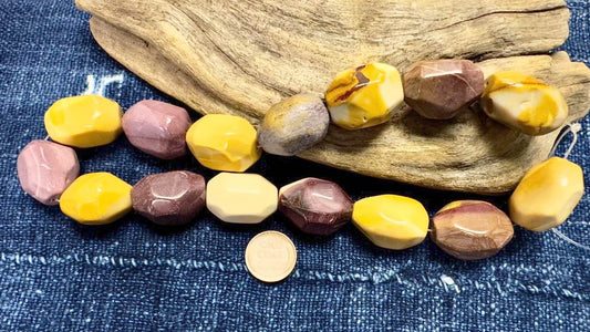 Mookaite Bead Strand - Simple-Cut Nuggets - 27mm x 21mm - 16”
