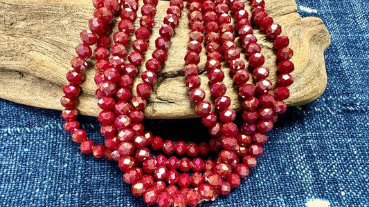 Crystal Bead Strand - Faceted Rondelles - 8mm - 16”