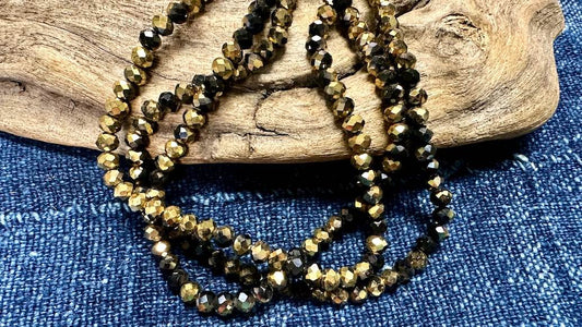 Crystal Bead Strand - Faceted Rondelles - 6mm - 16.5”