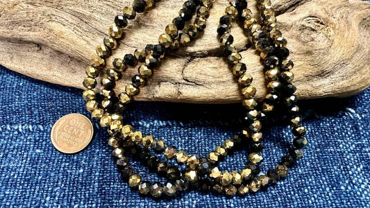 Crystal Bead Strand - Faceted Rondelles - 6mm - 16.5”