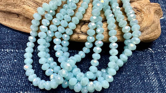 Crystal Bead Strand - Faceted Rondelles - 8mm - 16”