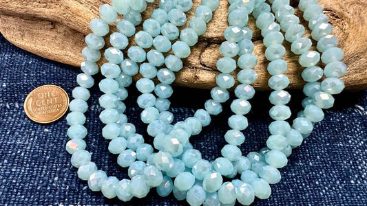 Crystal Bead Strand - Faceted Rondelles - 8mm - 16”