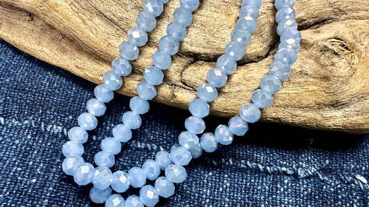 Crystal Bead Strand - Faceted Rondelles - 8mm - 16”