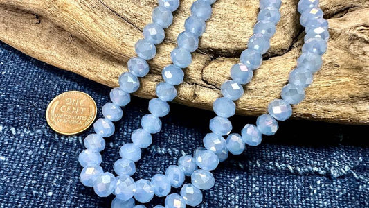 Crystal Bead Strand - Faceted Rondelles - 8mm - 16”