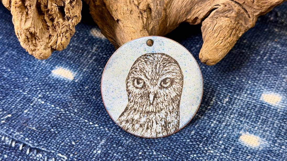 Laser-Etched Enamel Pendant by Andrew Thornton