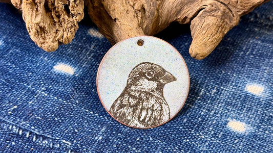 Laser-Etched Enamel Pendant by Andrew Thornton