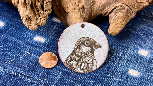 Laser-Etched Enamel Pendant by Andrew Thornton