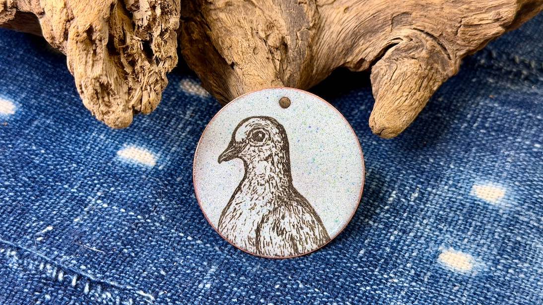 Laser-Etched Enamel Pendant by Andrew Thornton