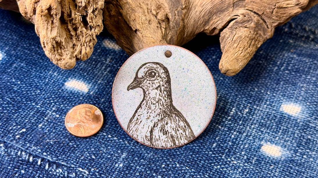 Laser-Etched Enamel Pendant by Andrew Thornton