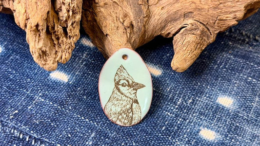 Laser-Etched Enamel Pendant by Andrew Thornton