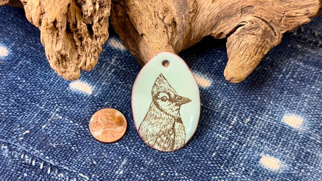 Laser-Etched Enamel Pendant by Andrew Thornton