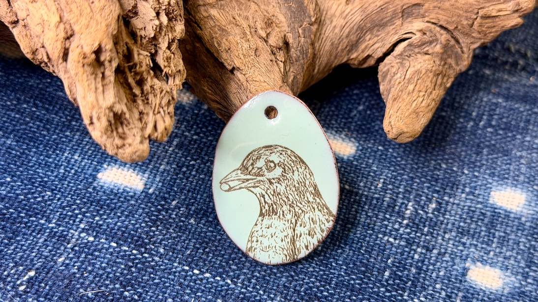 Laser-Etched Enamel Pendant by Andrew Thornton