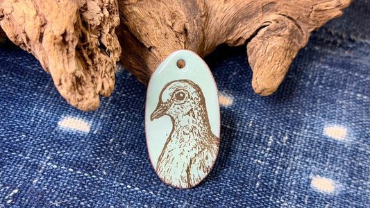 Laser-Etched Enamel Pendant by Andrew Thornton