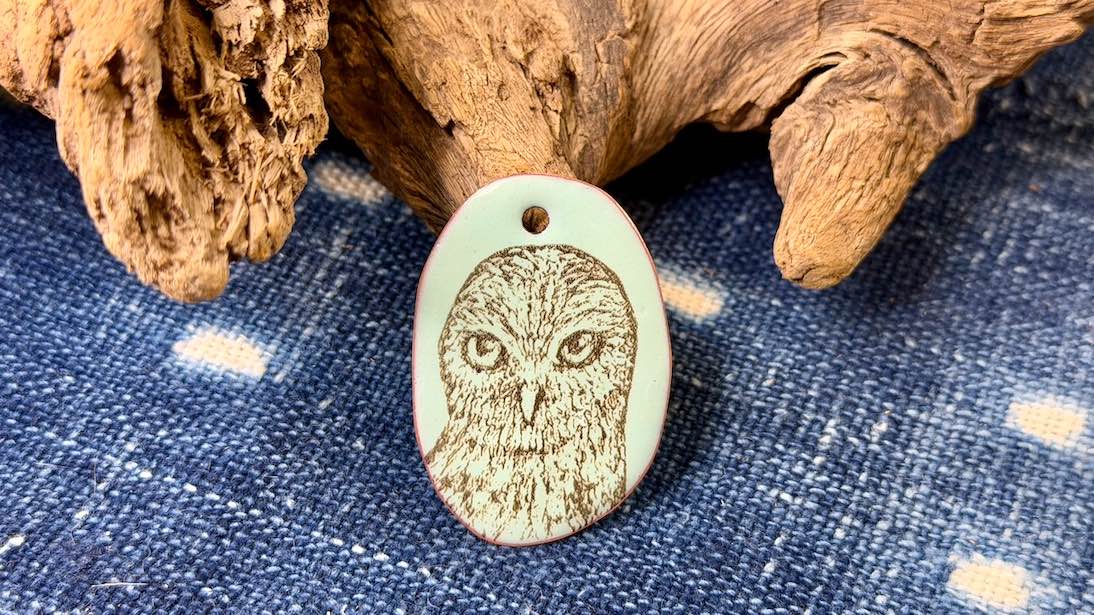Laser-Etched Enamel Pendant by Andrew Thornton