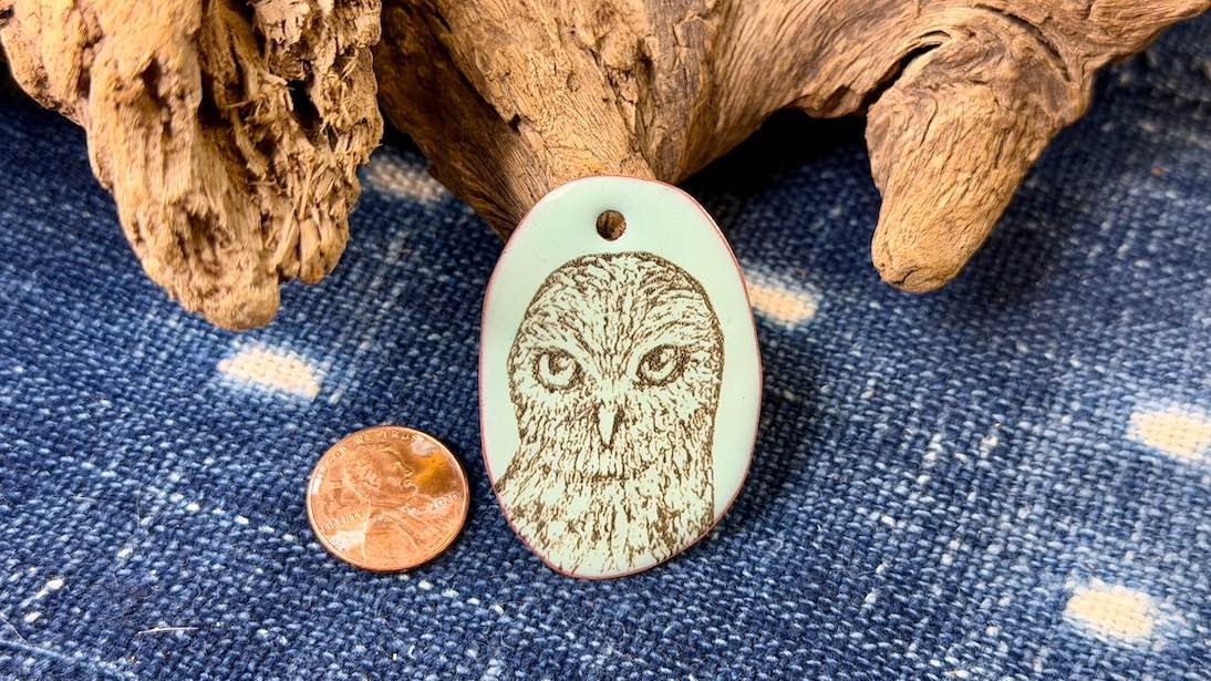 Laser-Etched Enamel Pendant by Andrew Thornton