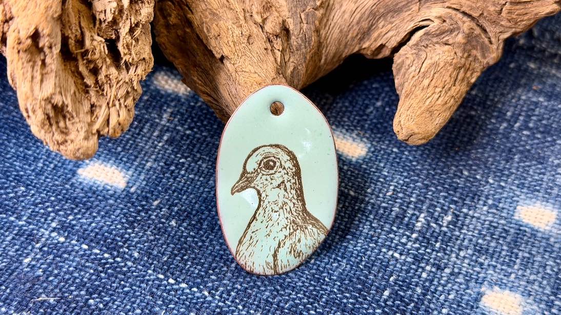 Laser-Etched Enamel Pendant by Andrew Thornton