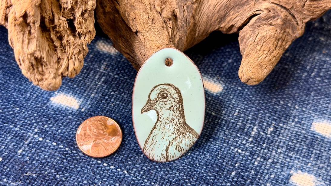 Laser-Etched Enamel Pendant by Andrew Thornton