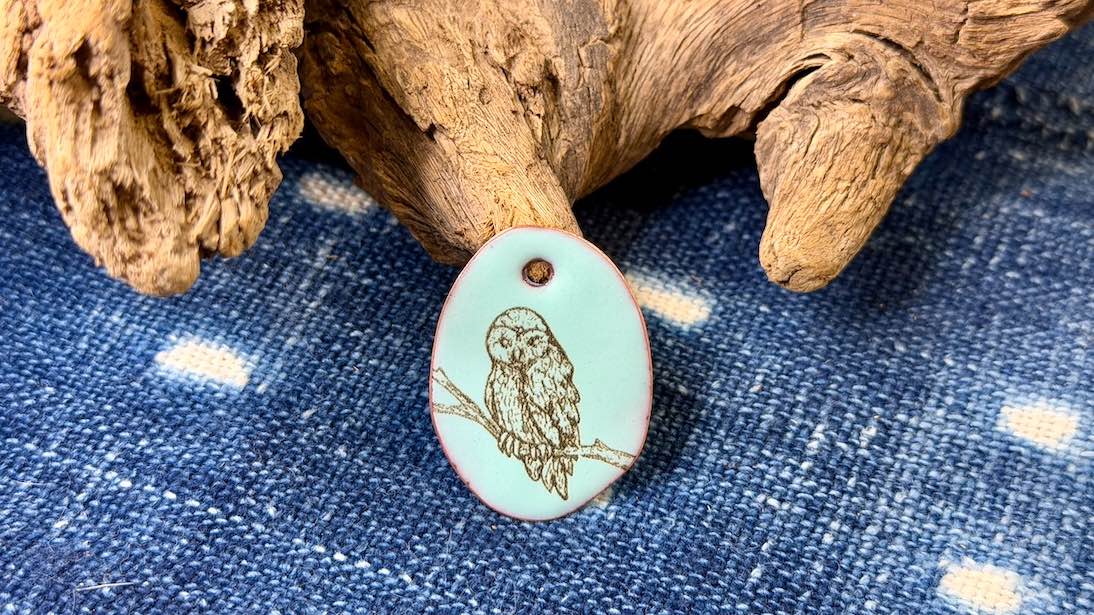 Laser-Etched Enamel Pendant by Andrew Thornton