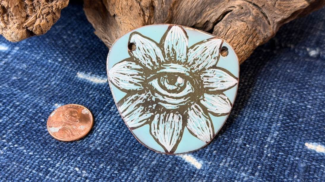 Laser-Etched Enamel Pendant by Andrew Thornton
