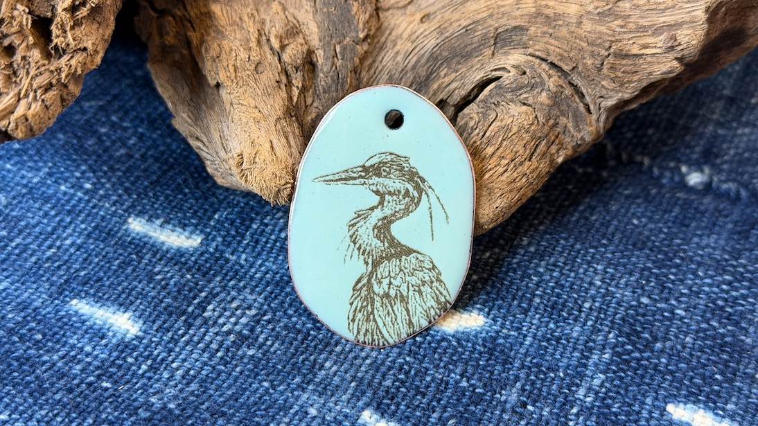 Laser-Etched Enamel Pendant by Andrew Thornton