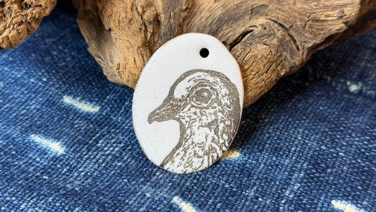 Laser-Etched Enamel Pendant by Andrew Thornton