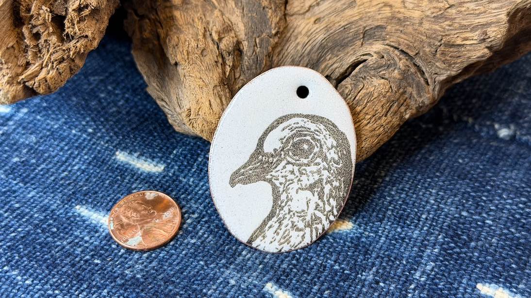 Laser-Etched Enamel Pendant by Andrew Thornton