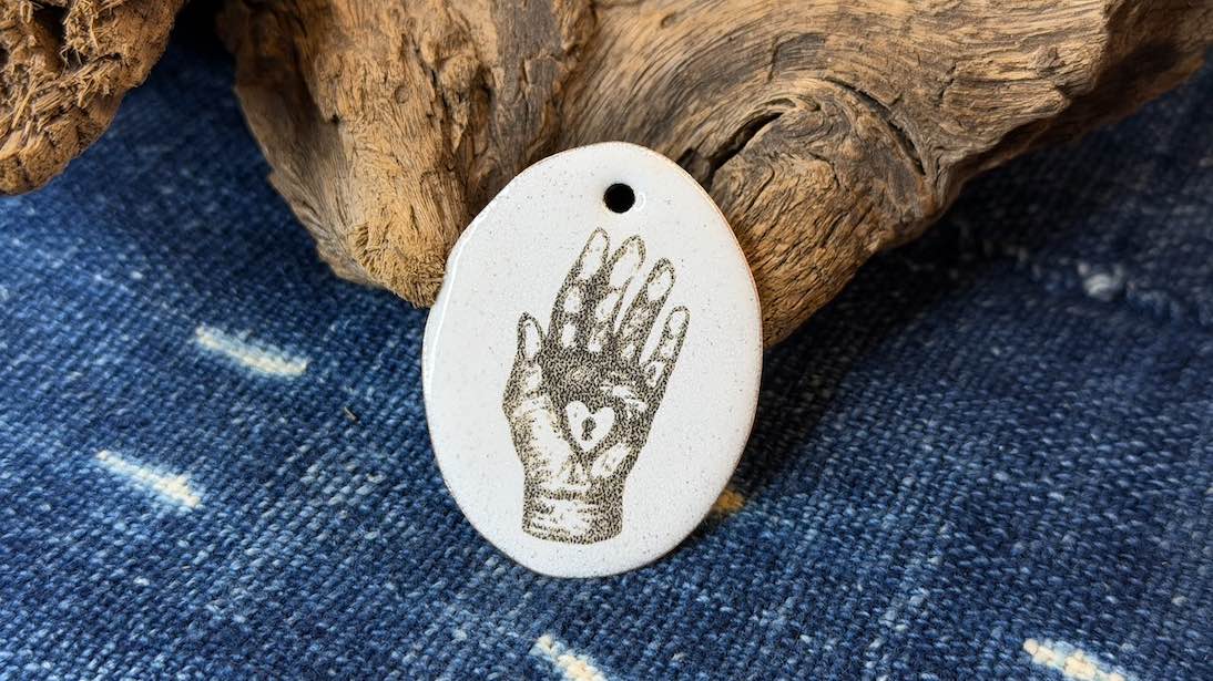 Laser-Etched Enamel Pendant by Andrew Thornton