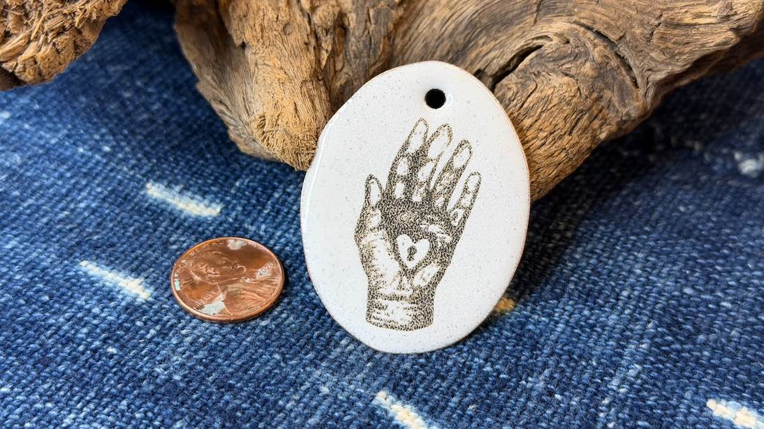 Laser-Etched Enamel Pendant by Andrew Thornton