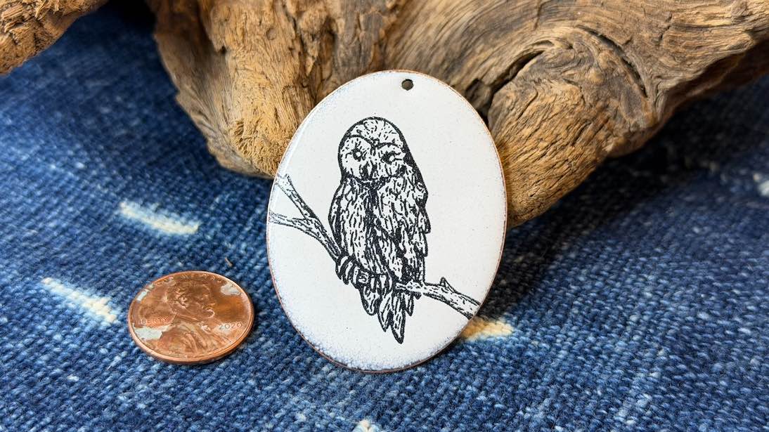 Laser-Etched Enamel Pendant by Andrew Thornton