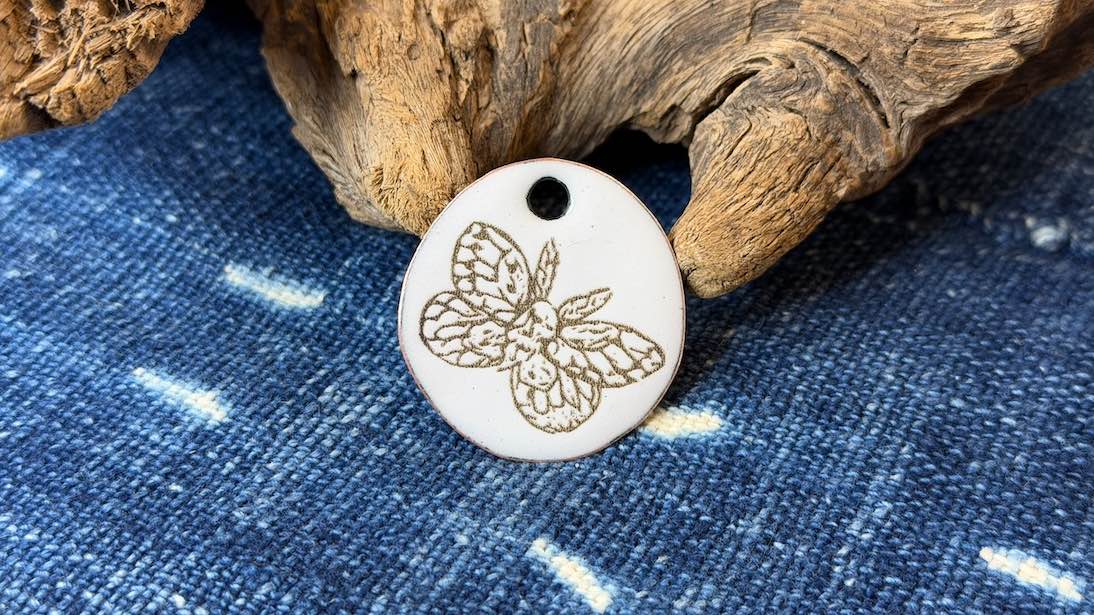Laser-Etched Enamel Pendant by Andrew Thornton