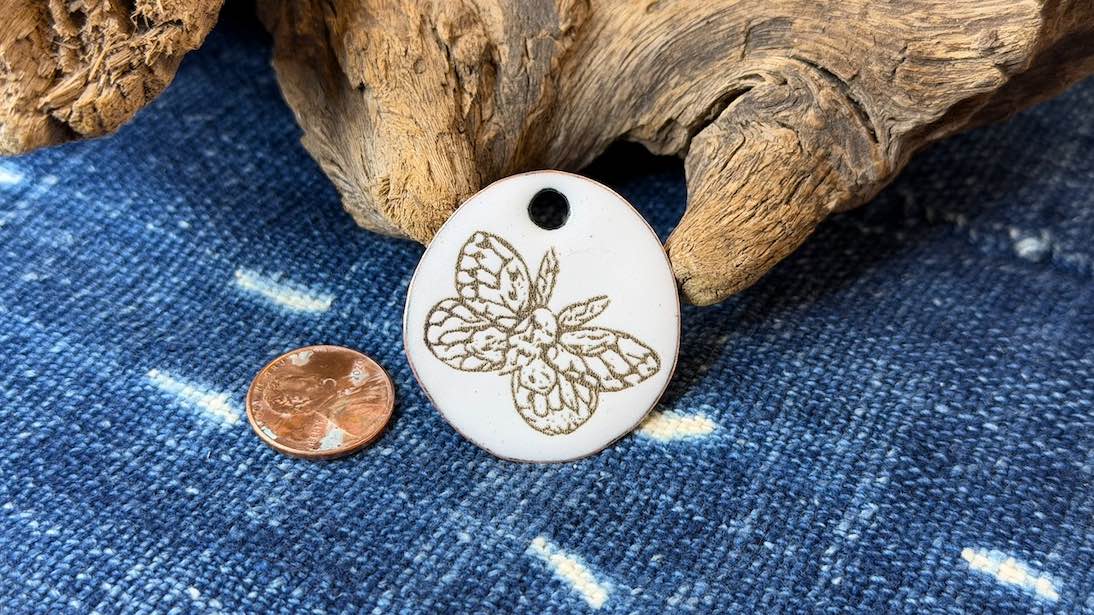 Laser-Etched Enamel Pendant by Andrew Thornton