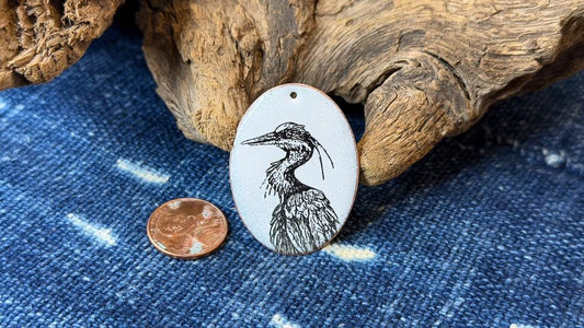 Laser-Etched Enamel Pendant by Andrew Thornton