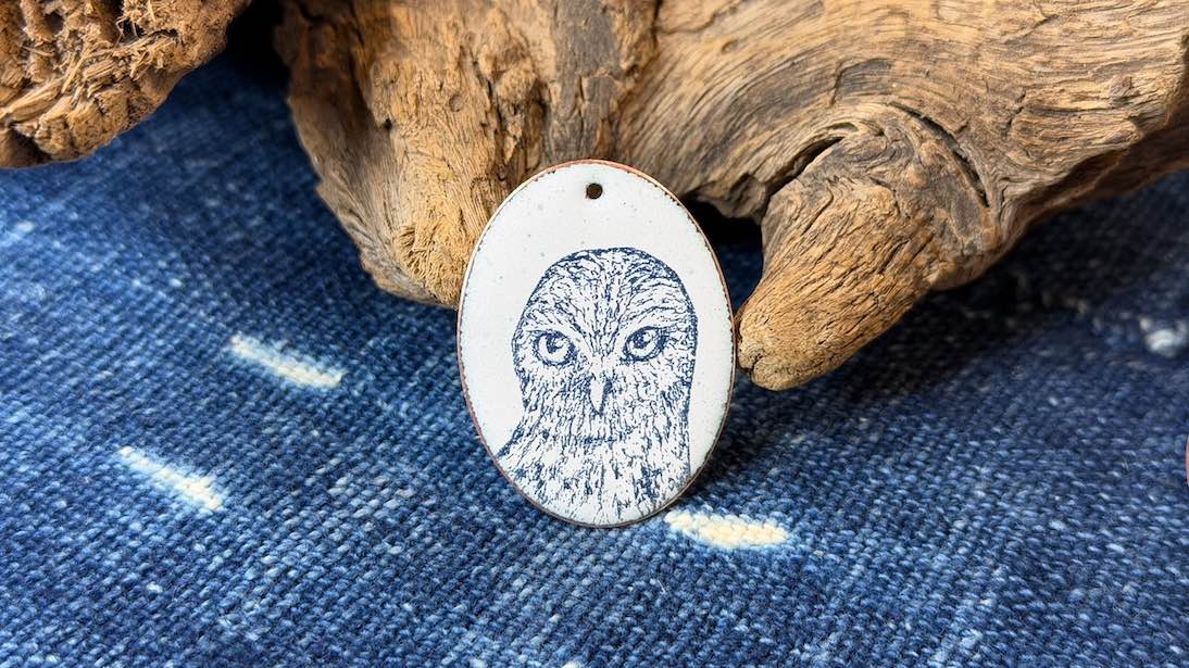 Laser-Etched Enamel Pendant by Andrew Thornton