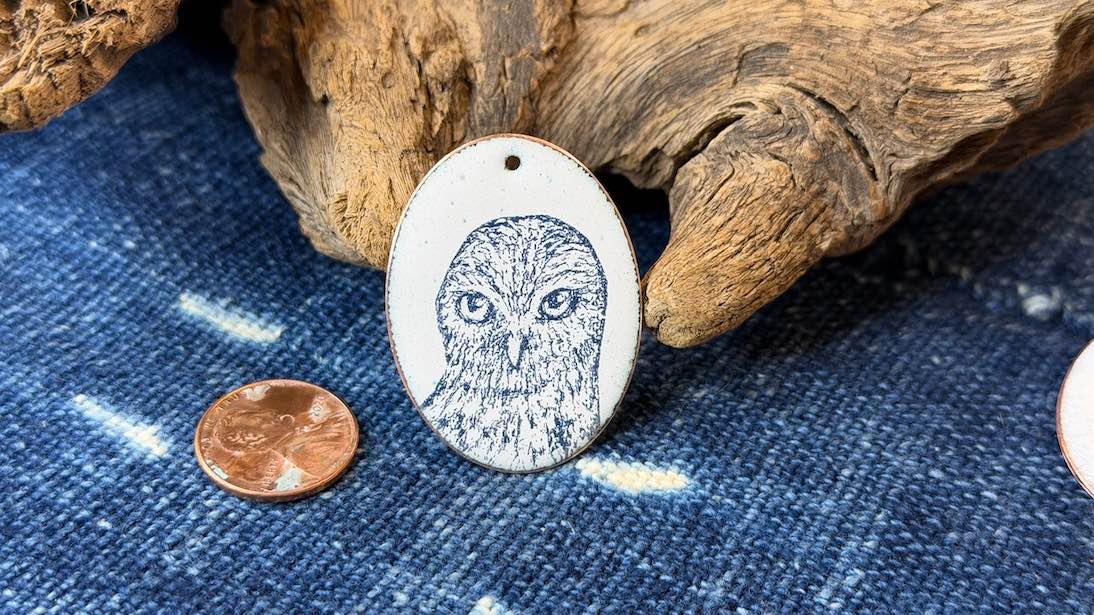 Laser-Etched Enamel Pendant by Andrew Thornton