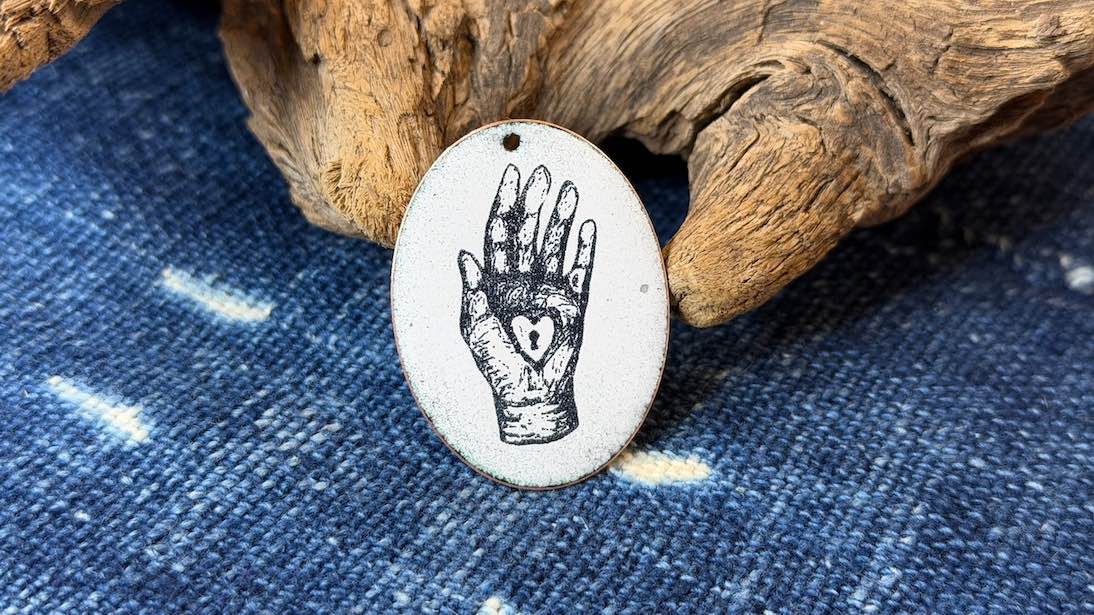 Laser-Etched Enamel Pendant by Andrew Thornton