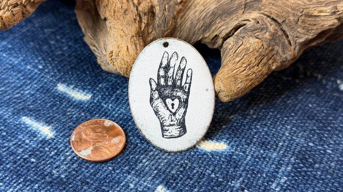 Laser-Etched Enamel Pendant by Andrew Thornton