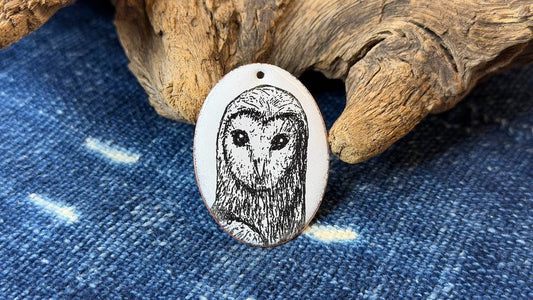 Laser-Etched Enamel Pendant by Andrew Thornton