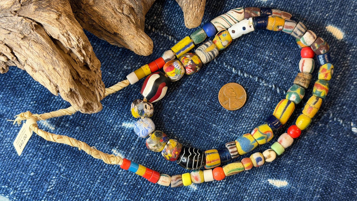 West African Mixed Trade Bead Strand