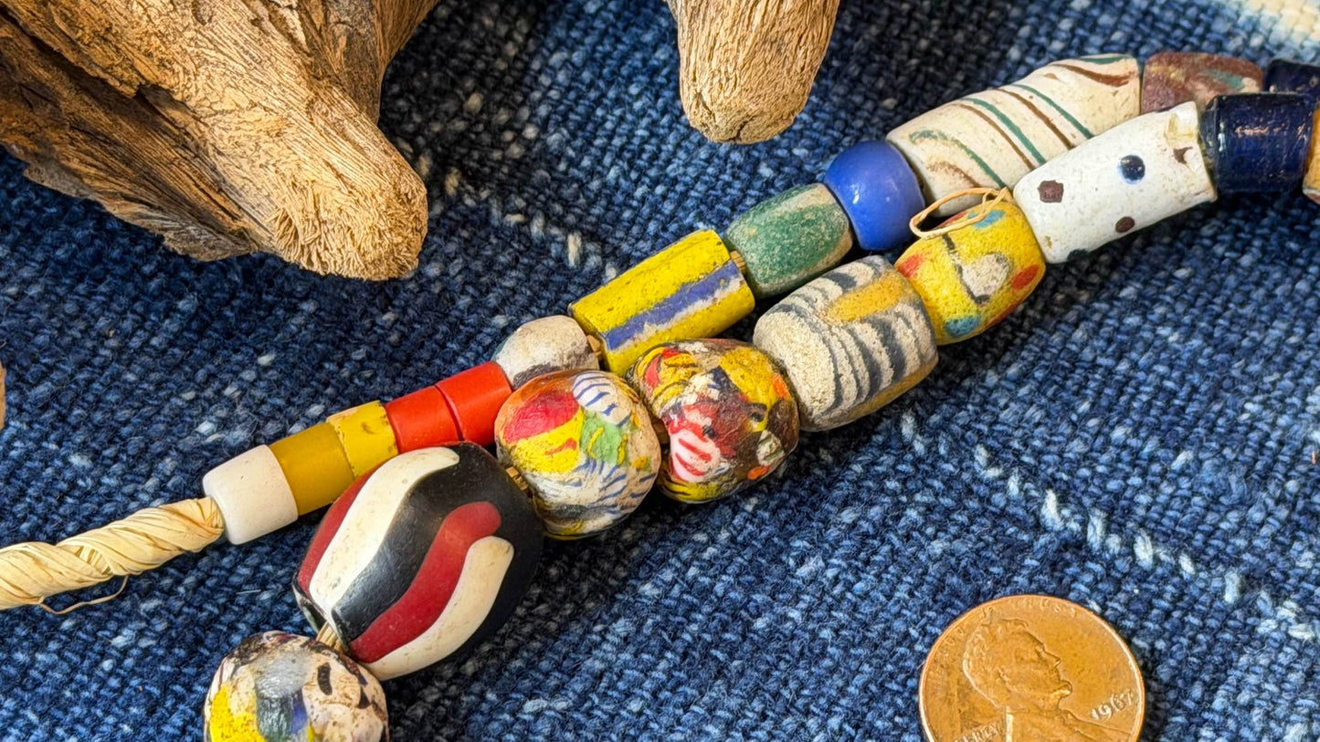 West African Mixed Trade Bead Strand