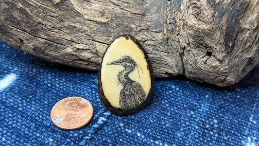 Laser-Etched Tagua Nut (Vegetable Ivory) Pendant by Andrew Thornton