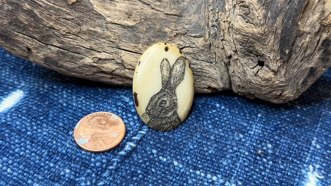 Laser-Etched Tagua Nut (Vegetable Ivory) Pendant by Andrew Thornton