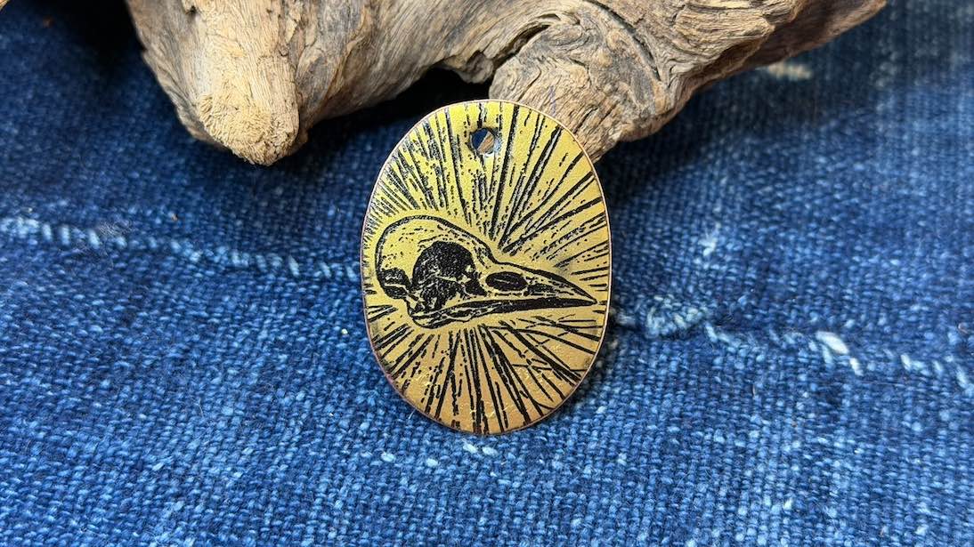 Laser-Etched Enamel Pendant by Andrew Thornton