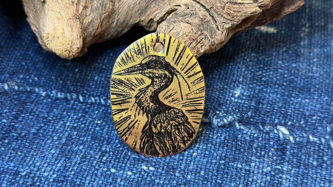 Laser-Etched Enamel Pendant by Andrew Thornton